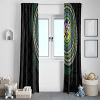 Torba Tribal Tattoo with Namele Leaves Window Curtain