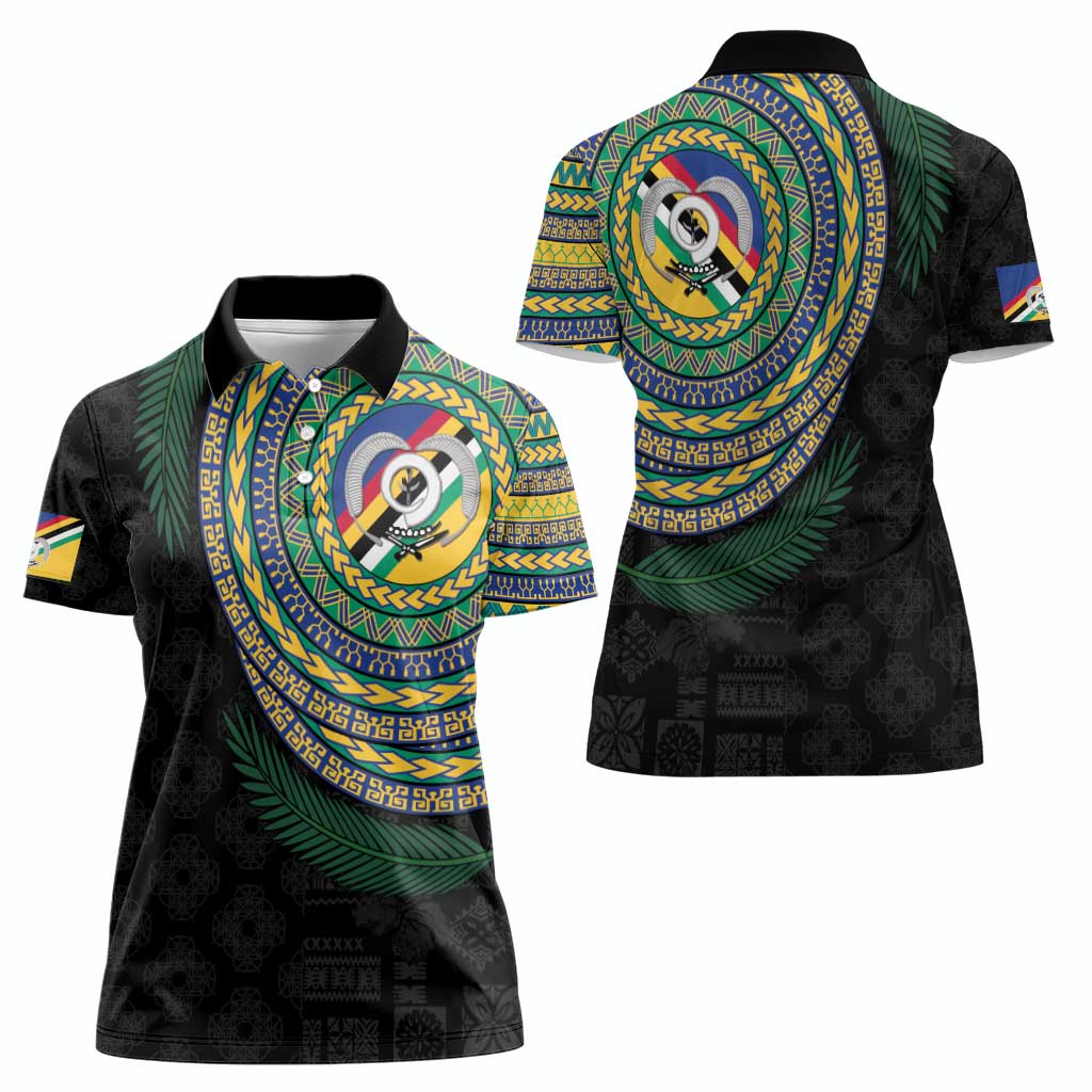 Torba Tribal Tattoo with Namele Leaves Women Polo Shirt