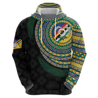 Torba Tribal Tattoo with Namele Leaves Zip Hoodie