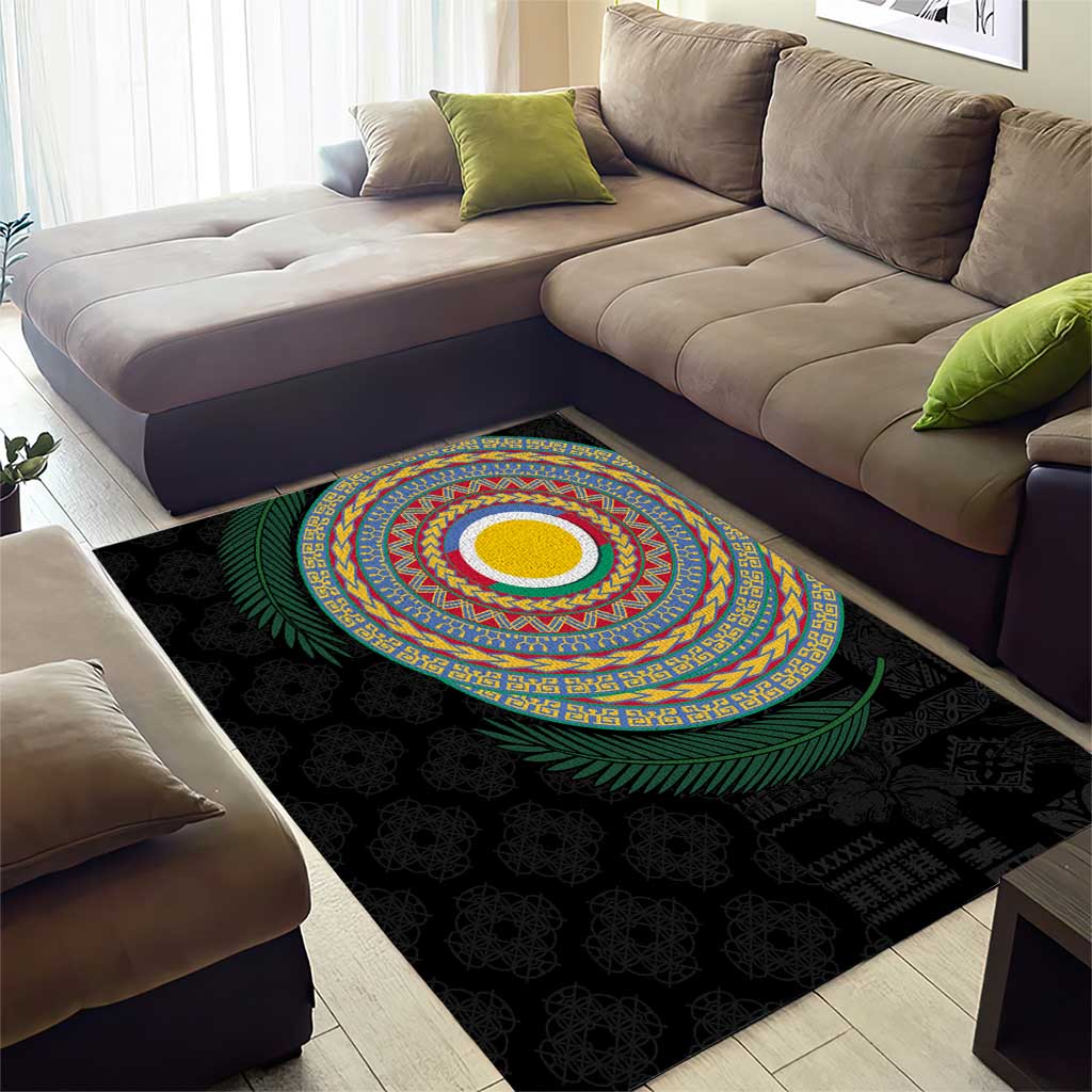 Shefa Tribal Tattoo with Namele Leaves Area Rug