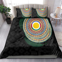 Shefa Tribal Tattoo with Namele Leaves Bedding Set