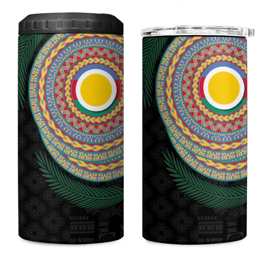Shefa Tribal Tattoo with Namele Leaves 4 in 1 Can Cooler Tumbler