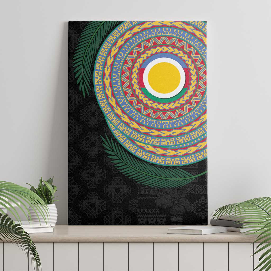 Shefa Tribal Tattoo with Namele Leaves Canvas Wall Art