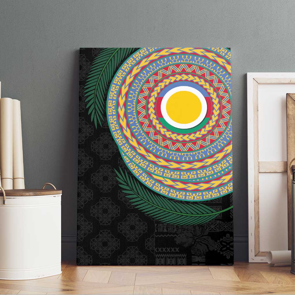 Shefa Tribal Tattoo with Namele Leaves Canvas Wall Art