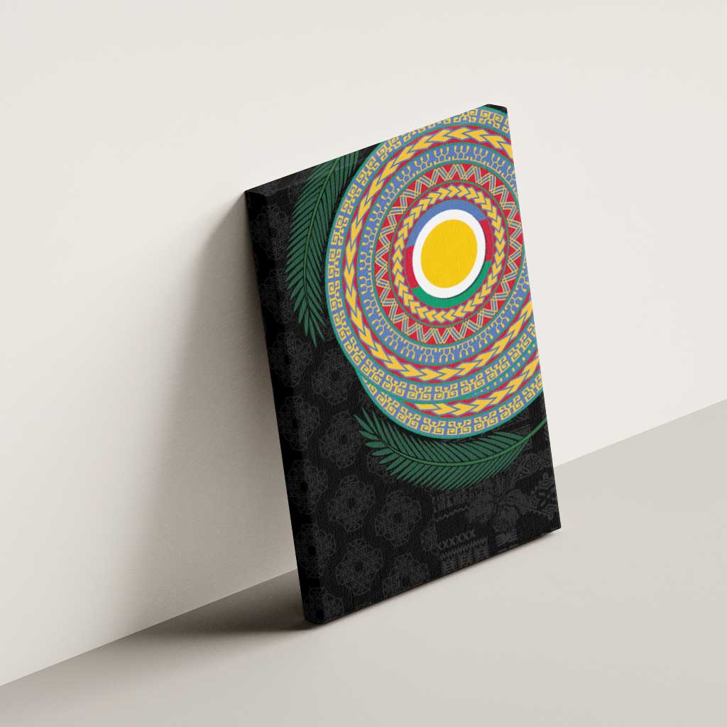 Shefa Tribal Tattoo with Namele Leaves Canvas Wall Art