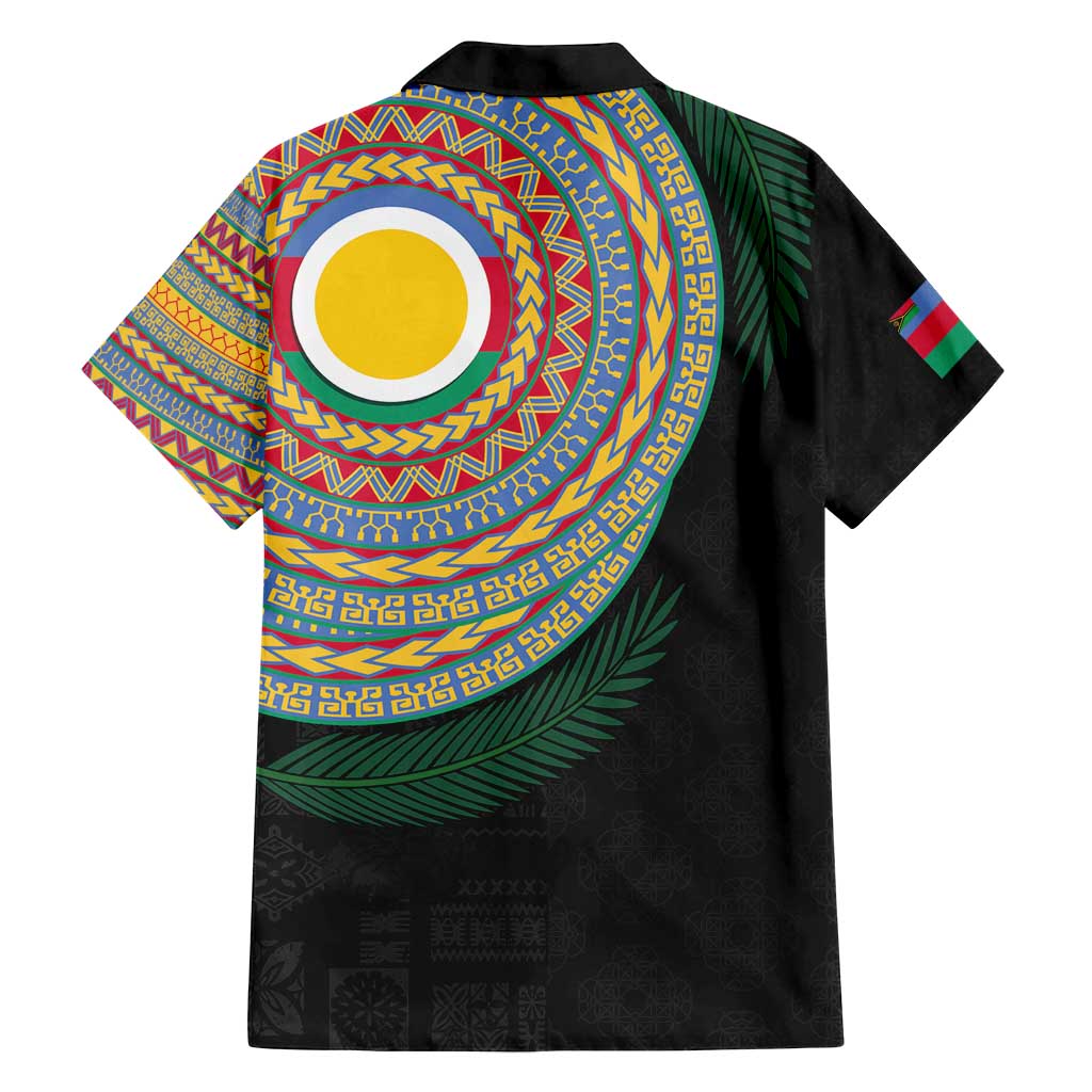 Shefa Tribal Tattoo with Namele Leaves Family Matching Off Shoulder Maxi Dress and Hawaiian Shirt