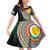 Shefa Tribal Tattoo with Namele Leaves Family Matching Off Shoulder Short Dress and Hawaiian Shirt