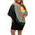 Shefa Tribal Tattoo with Namele Leaves Family Matching Off Shoulder Short Dress and Hawaiian Shirt
