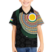 Shefa Tribal Tattoo with Namele Leaves Family Matching Summer Maxi Dress and Hawaiian Shirt