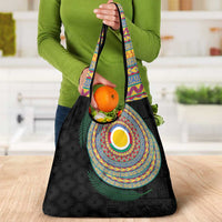 Shefa Tribal Tattoo with Namele Leaves Grocery Bag