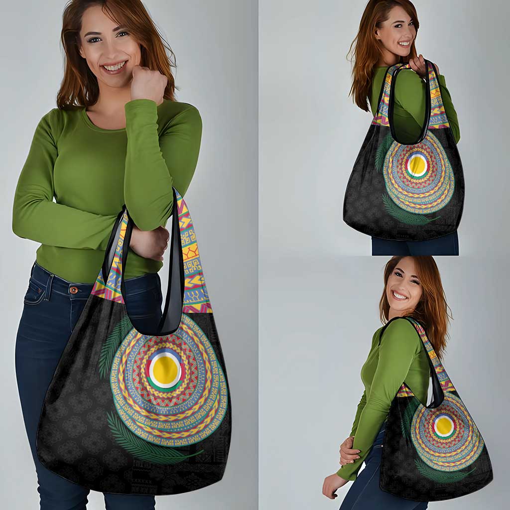 Shefa Tribal Tattoo with Namele Leaves Grocery Bag