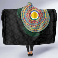 Shefa Tribal Tattoo with Namele Leaves Hooded Blanket