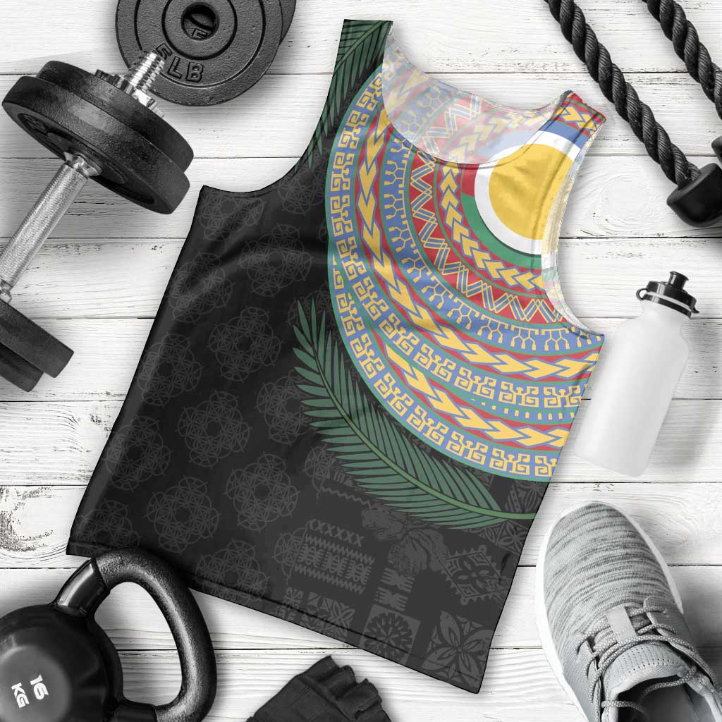 Shefa Tribal Tattoo with Namele Leaves Men Tank Top