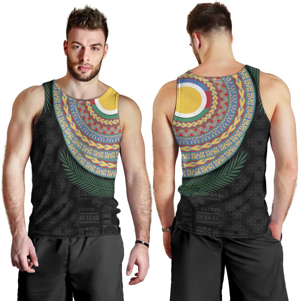 Shefa Tribal Tattoo with Namele Leaves Men Tank Top