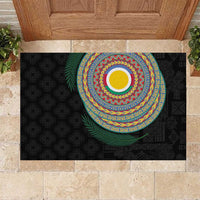 Shefa Tribal Tattoo with Namele Leaves Rubber Doormat