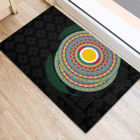 Shefa Tribal Tattoo with Namele Leaves Rubber Doormat