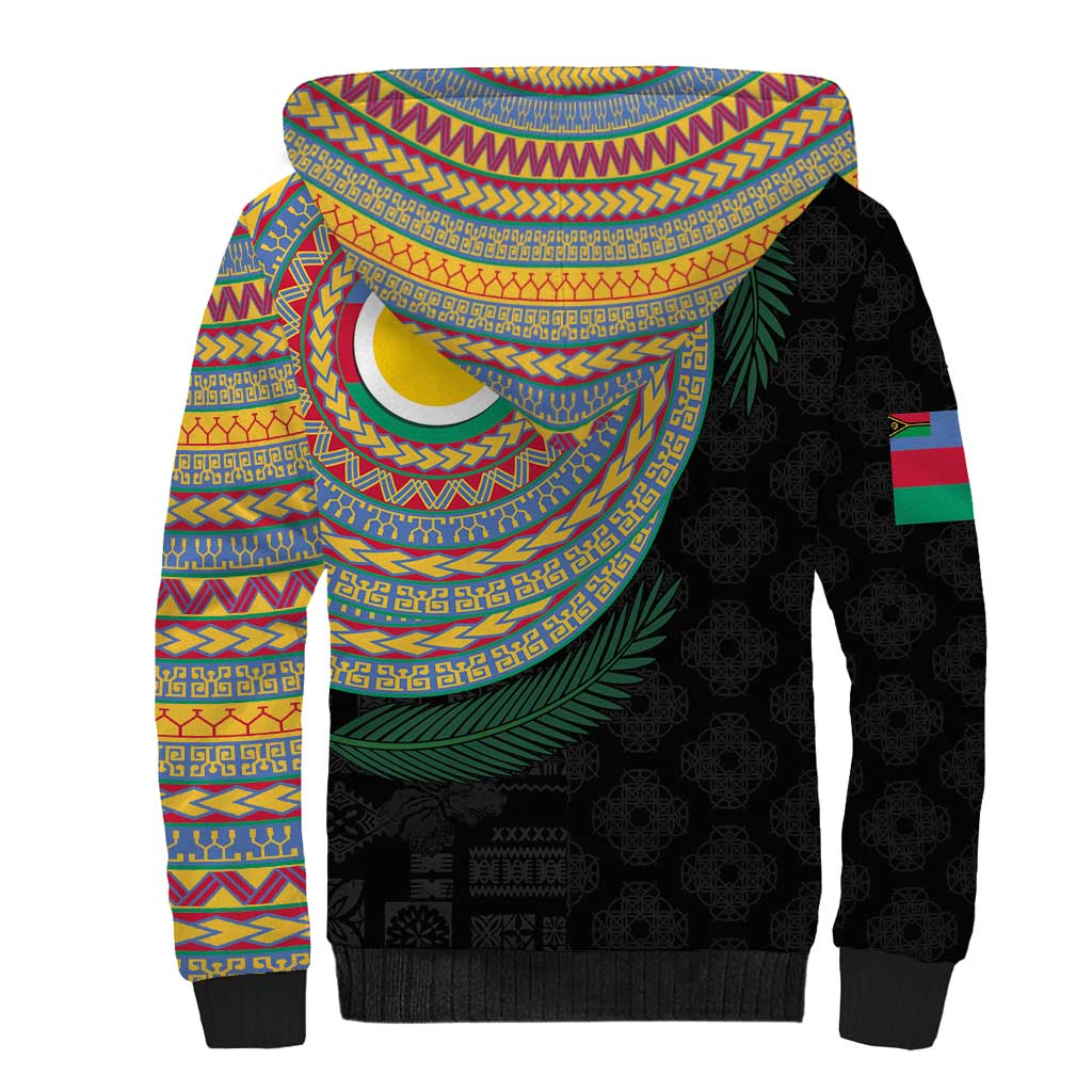 Shefa Tribal Tattoo with Namele Leaves Sherpa Hoodie