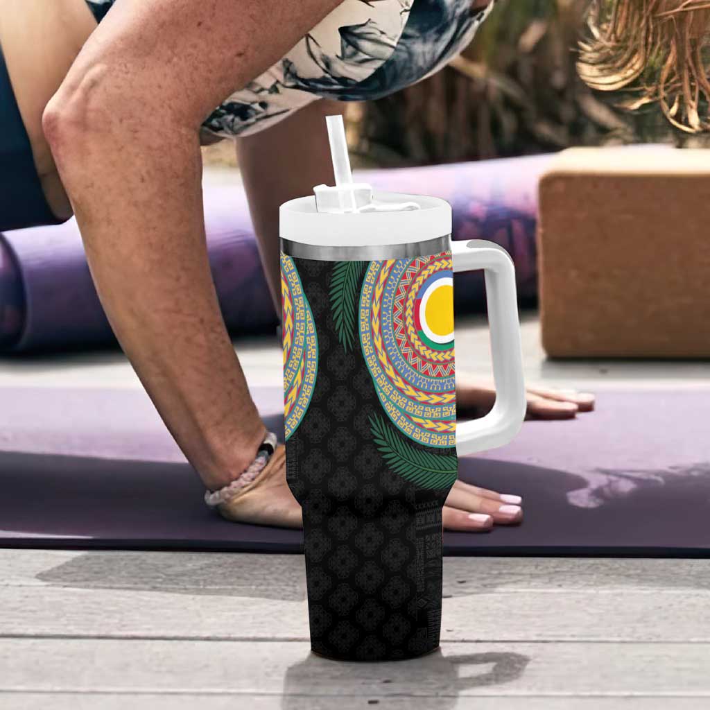 Shefa Tribal Tattoo with Namele Leaves Tumbler With Handle