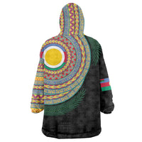 Shefa Tribal Tattoo with Namele Leaves Wearable Blanket Hoodie