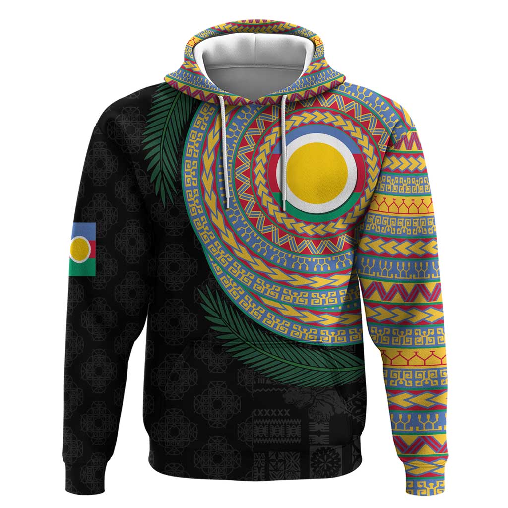 Shefa Tribal Tattoo with Namele Leaves Zip Hoodie