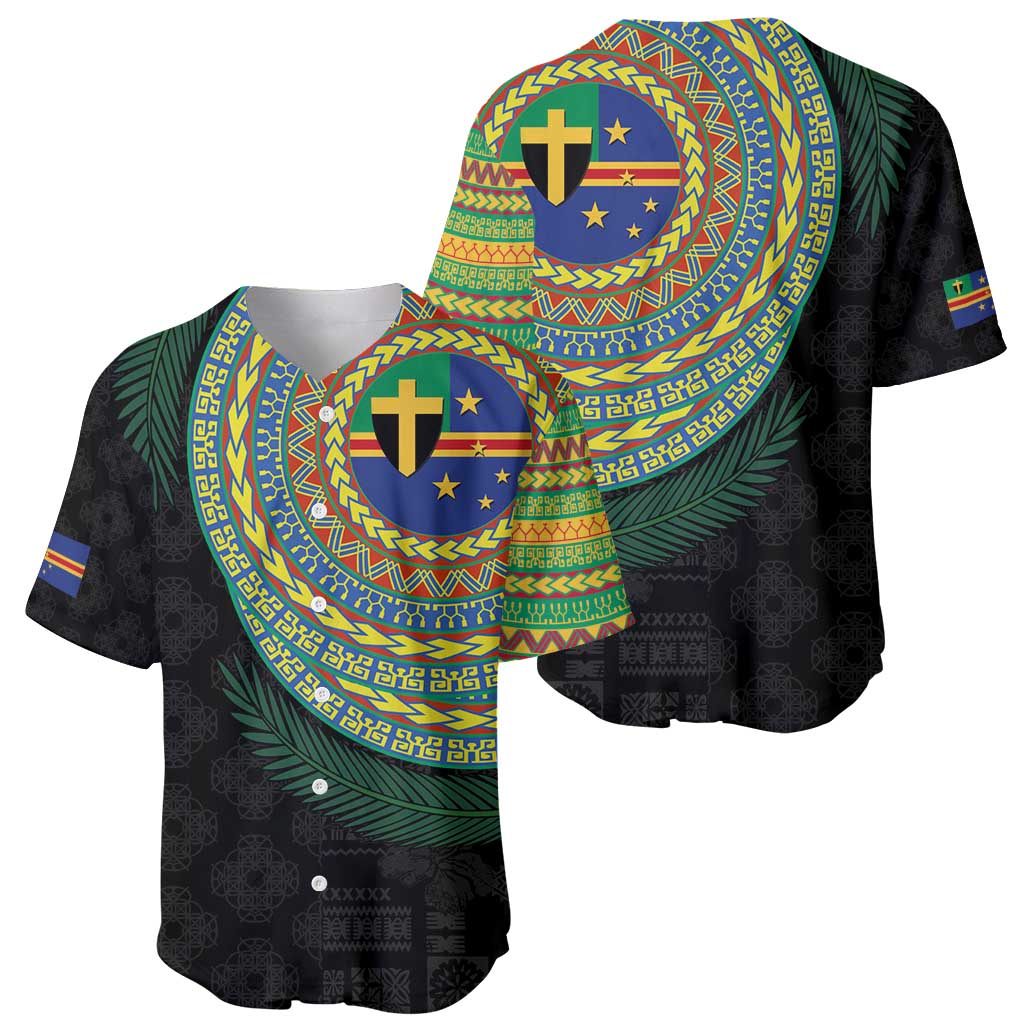 Tafea Tribal Tattoo with Namele Leaves Baseball Jersey