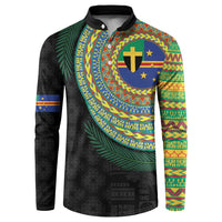 Tafea Tribal Tattoo with Namele Leaves Button Sweatshirt