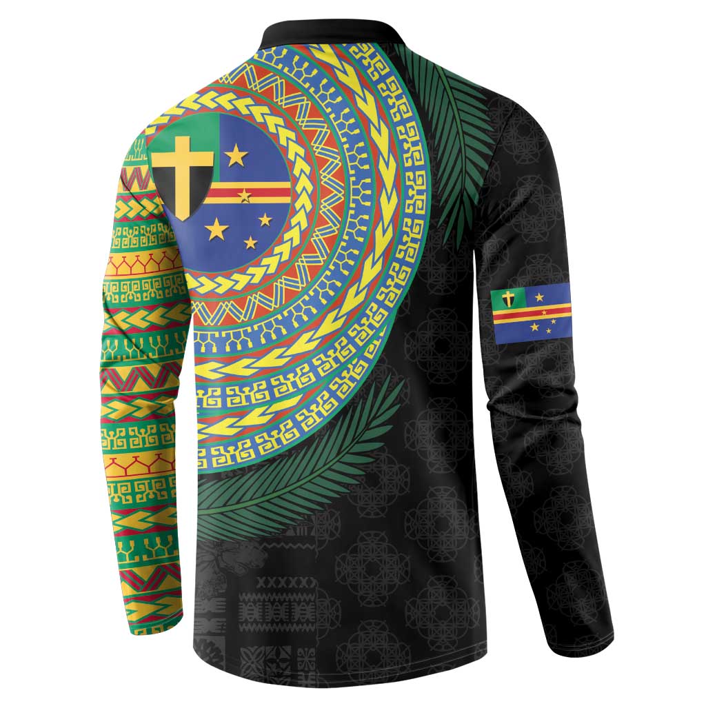 Tafea Tribal Tattoo with Namele Leaves Button Sweatshirt