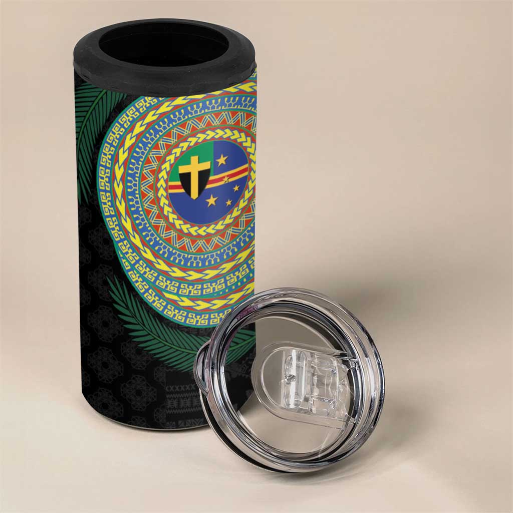 Tafea Tribal Tattoo with Namele Leaves 4 in 1 Can Cooler Tumbler