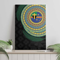 Tafea Tribal Tattoo with Namele Leaves Canvas Wall Art