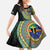 Tafea Tribal Tattoo with Namele Leaves Family Matching Summer Maxi Dress and Hawaiian Shirt