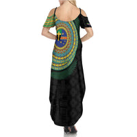 Tafea Tribal Tattoo with Namele Leaves Family Matching Summer Maxi Dress and Hawaiian Shirt