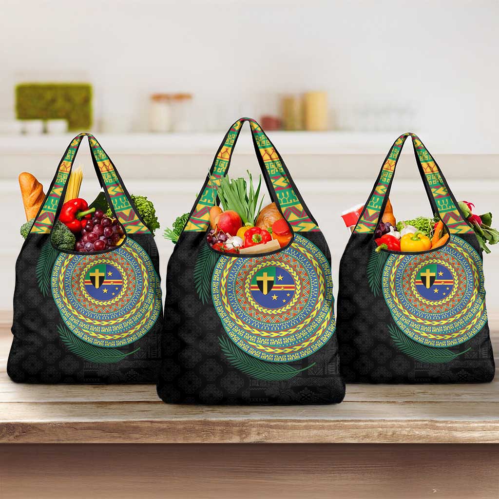 Tafea Tribal Tattoo with Namele Leaves Grocery Bag