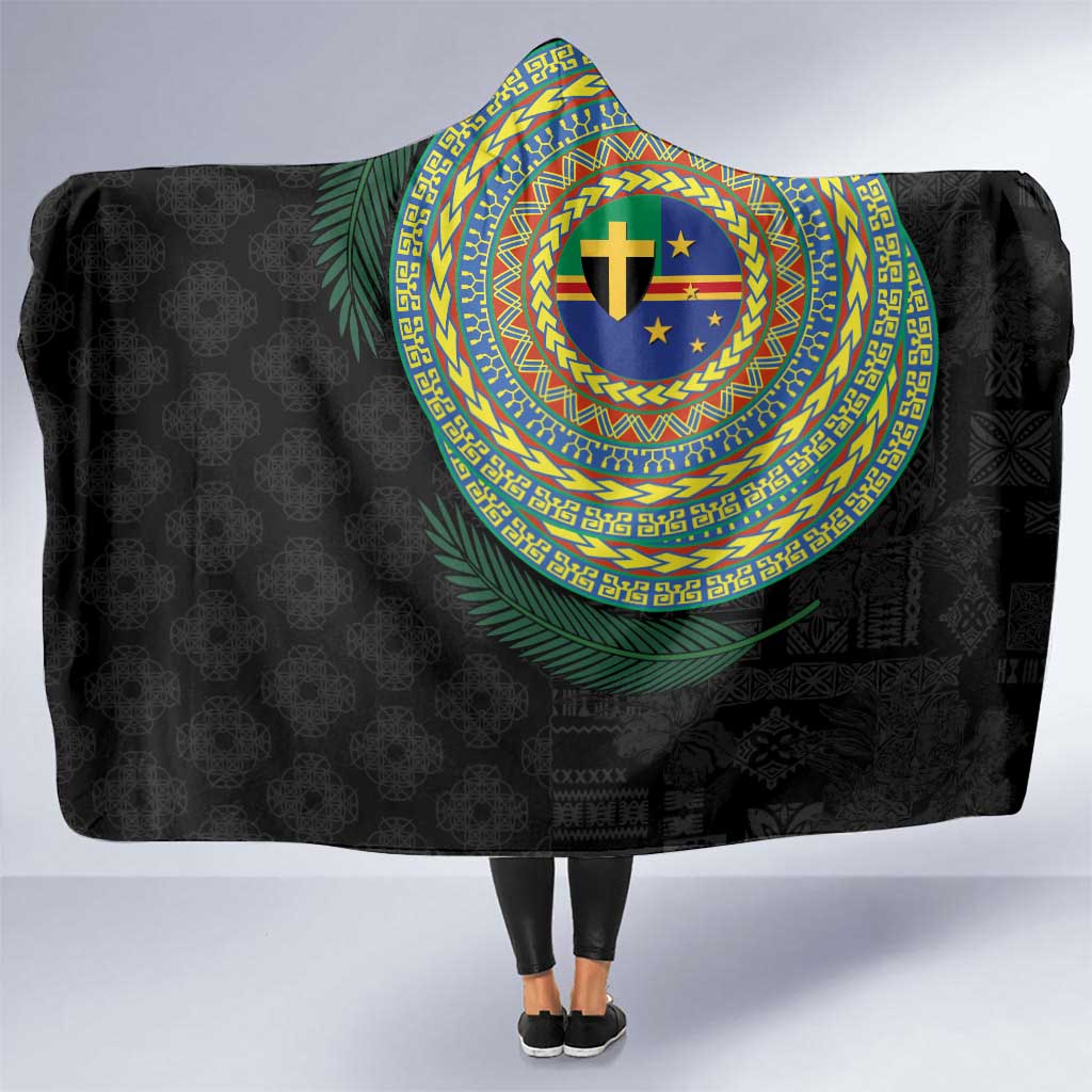 Tafea Tribal Tattoo with Namele Leaves Hooded Blanket