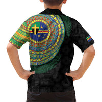 Tafea Tribal Tattoo with Namele Leaves Kid Hawaiian Shirt