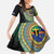 Tafea Tribal Tattoo with Namele Leaves Kid Short Sleeve Dress