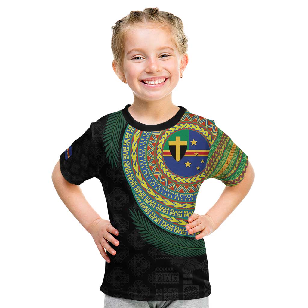 Tafea Tribal Tattoo with Namele Leaves Kid T Shirt