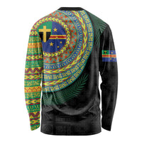 Tafea Tribal Tattoo with Namele Leaves Long Sleeve Shirt