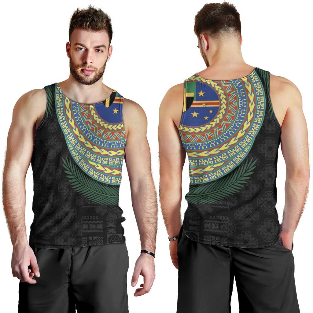 Tafea Tribal Tattoo with Namele Leaves Men Tank Top