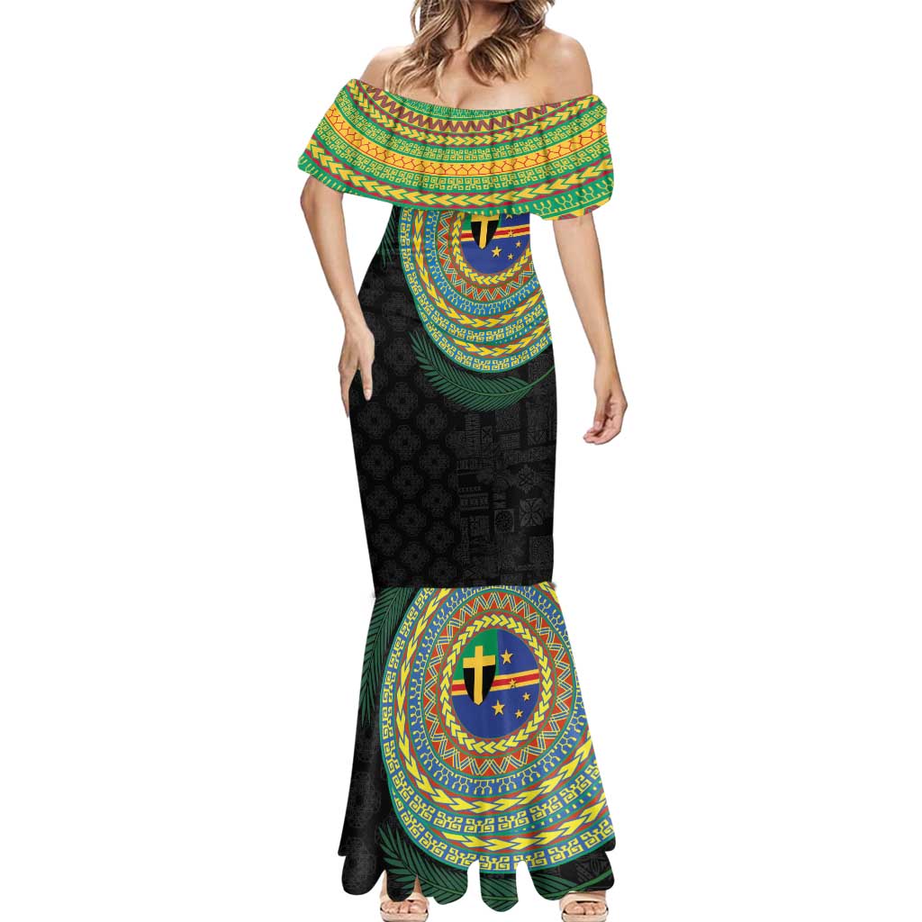 Tafea Tribal Tattoo with Namele Leaves Mermaid Dress