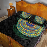 Tafea Tribal Tattoo with Namele Leaves Quilt Bed Set
