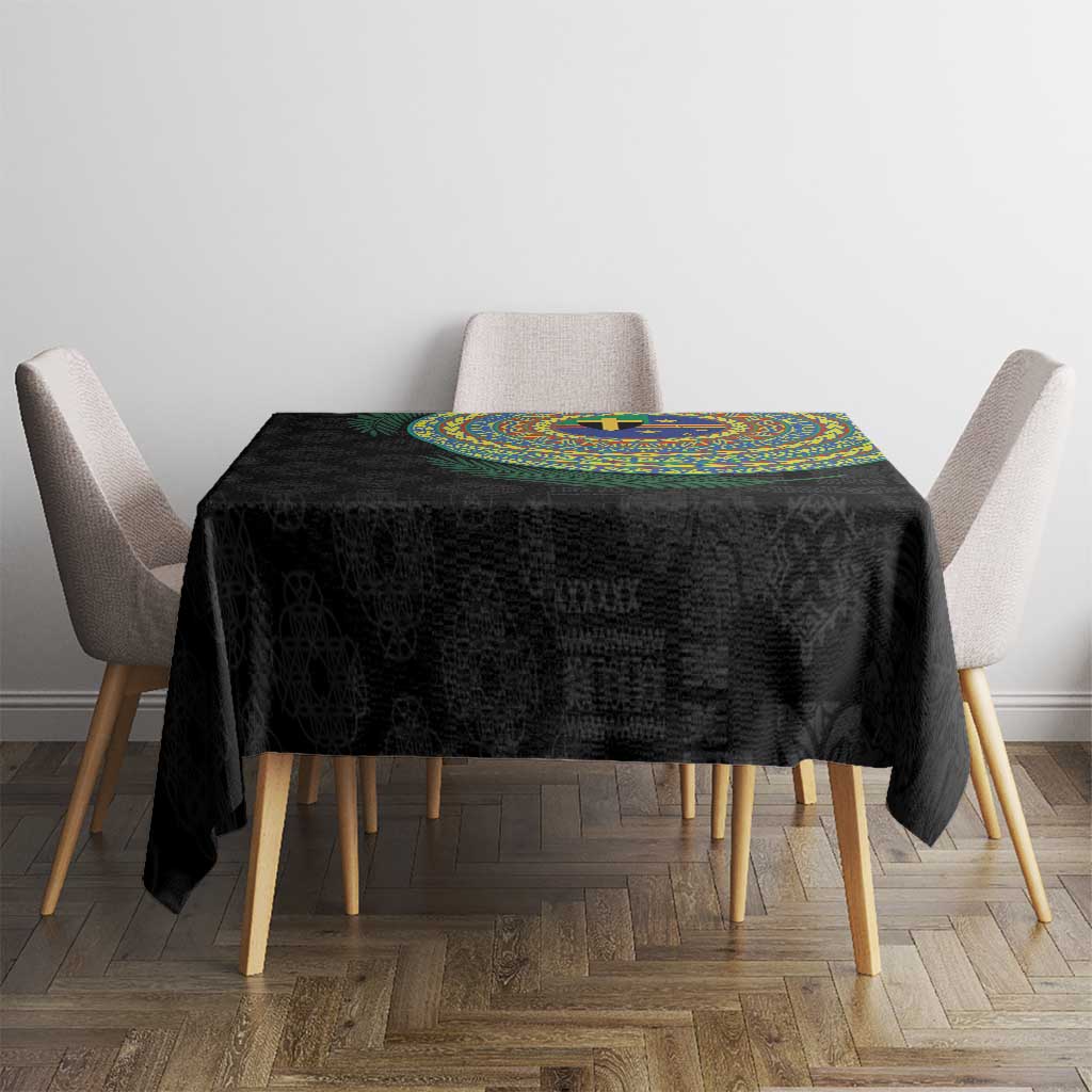 Tafea Tribal Tattoo with Namele Leaves Tablecloth