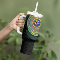 Tafea Tribal Tattoo with Namele Leaves Tumbler With Handle