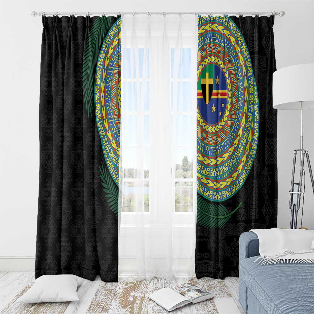 Tafea Tribal Tattoo with Namele Leaves Window Curtain