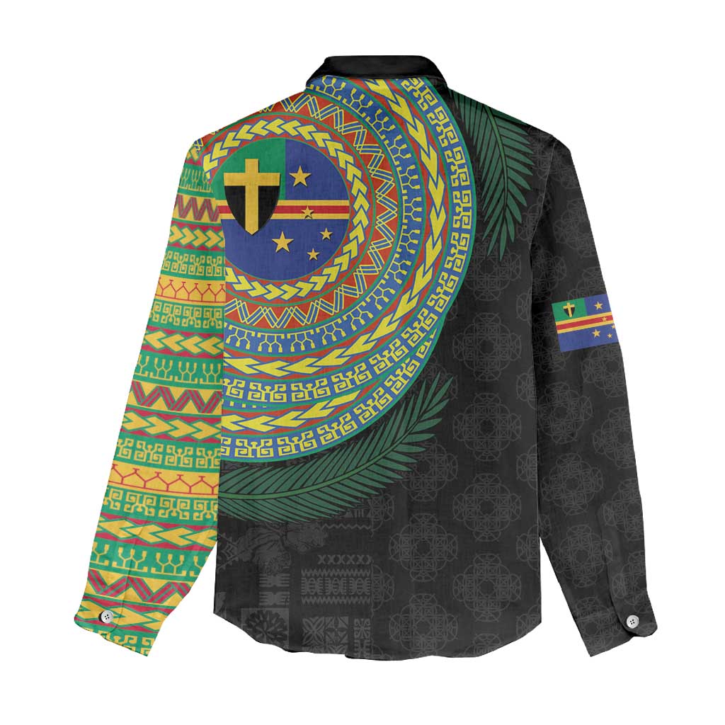 Tafea Tribal Tattoo with Namele Leaves Women Casual Shirt