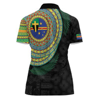 Tafea Tribal Tattoo with Namele Leaves Women Polo Shirt