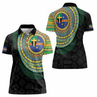 Tafea Tribal Tattoo with Namele Leaves Women Polo Shirt