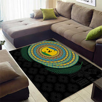 Malampa Tribal Tattoo with Namele Leaves Area Rug