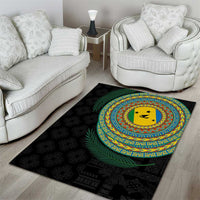 Malampa Tribal Tattoo with Namele Leaves Area Rug