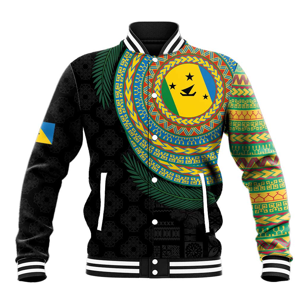 Malampa Tribal Tattoo with Namele Leaves Baseball Jacket