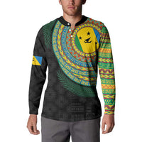 Malampa Tribal Tattoo with Namele Leaves Button Sweatshirt
